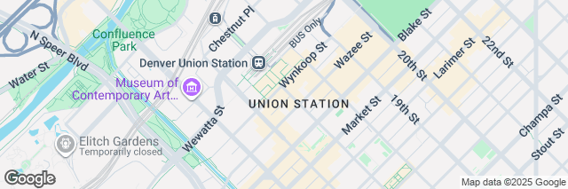 Google Maps Denver Union Station, 1660 17th Street Suite 110, Denver, CO 80202-1238, United States of America